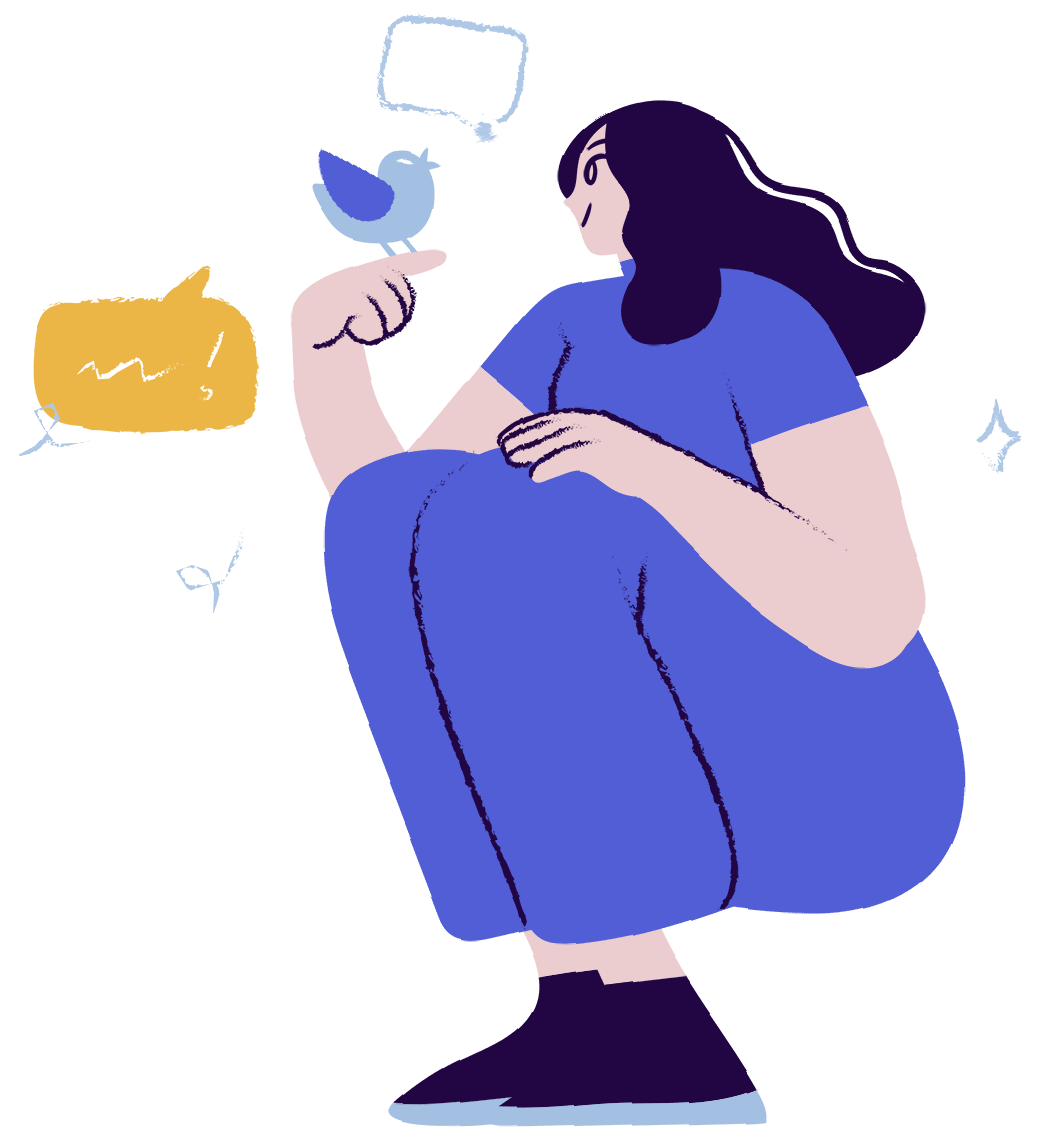 A Woman Sending Anonymous Messages with a Bird