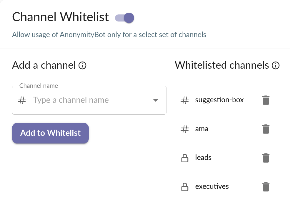 Anonymous Feedback in Specific Slack Channels