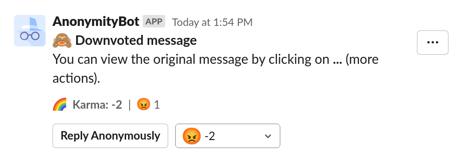 Downvoted and hidden message