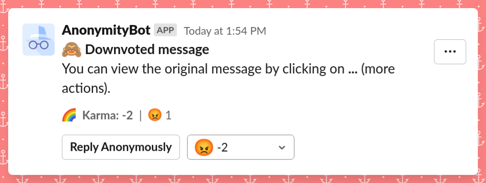 Downvoted and hidden message