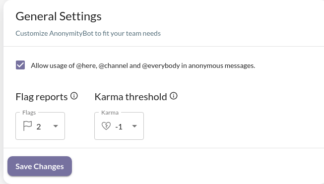 Karma Threshold Settings
