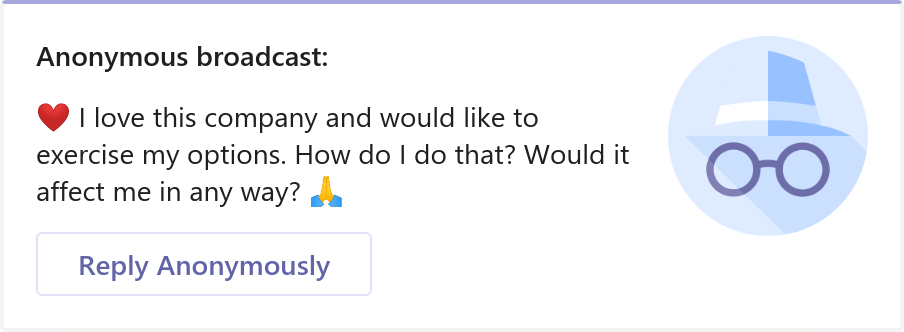 Anonymous Microsoft Teams Message