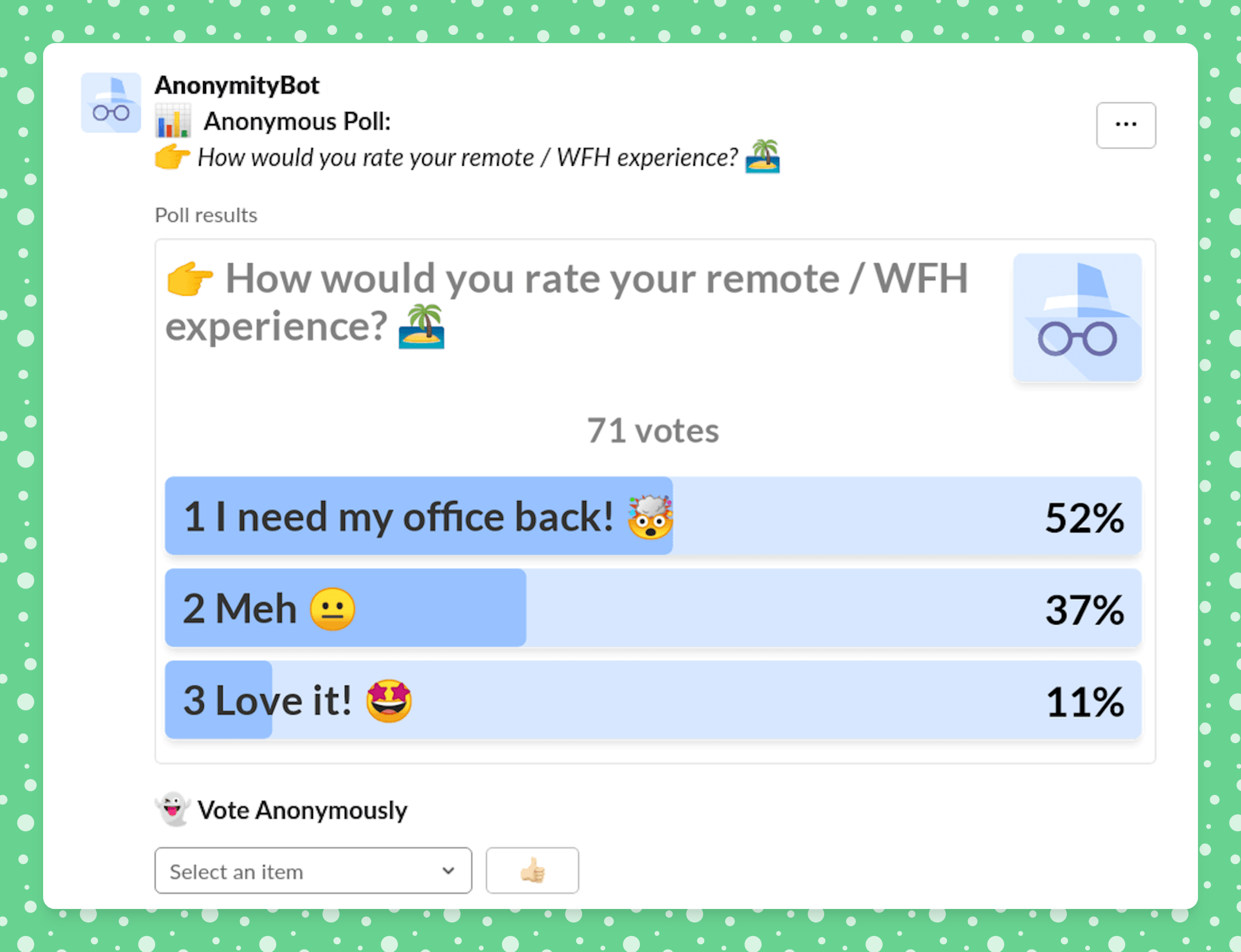 Anonymous Poll in Slack