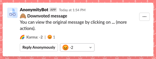 Downvoted and hidden message