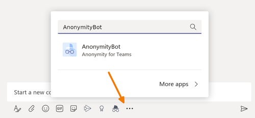 Anonymous Bot Messaging Extension in Microsoft Teams