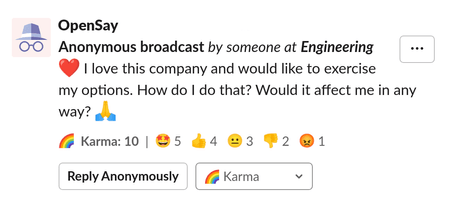 Anonymous Feedback in Slack with Messages