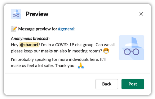 Anonymous Message Preview