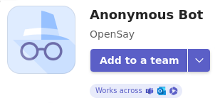 Add Anonymous Bot to a Microsoft Teams Team